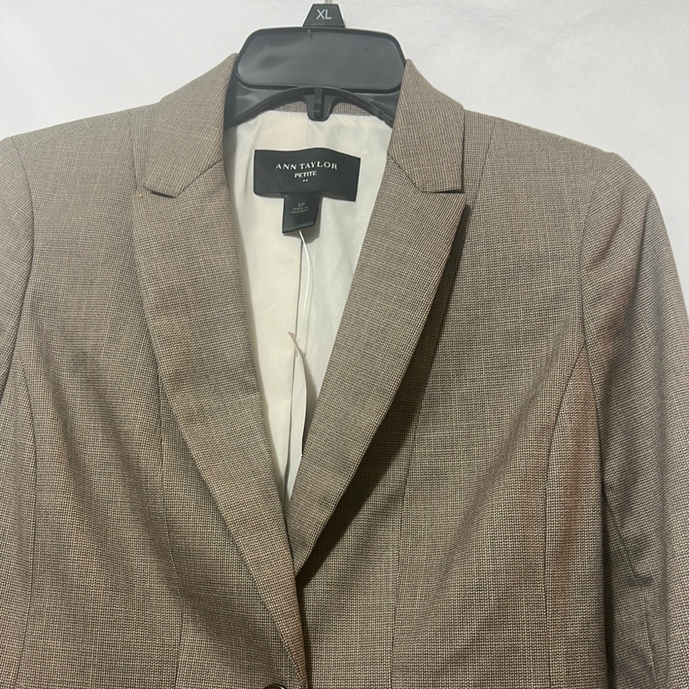 Ann Taylor Brown Structured Blazer Professional F… - image 2